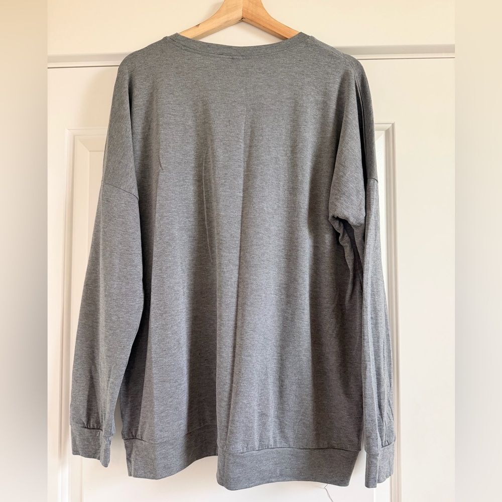 Gray Tunic Top with Plaid Pumpkin Design - Picture 5 of 7
